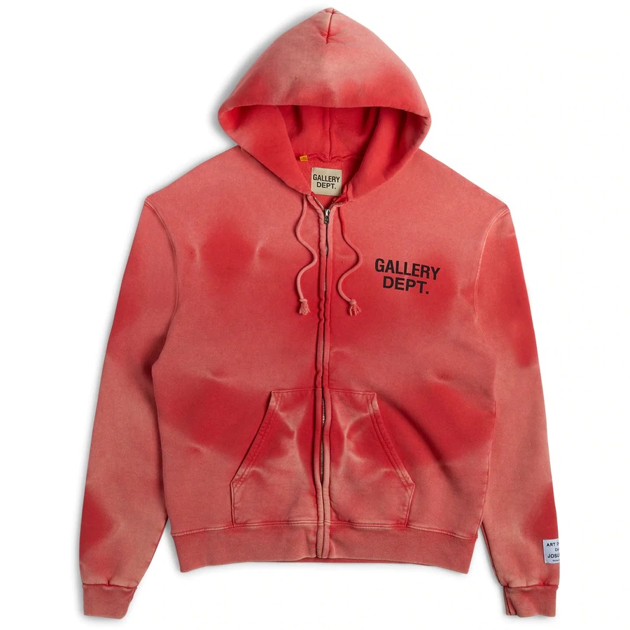 Gallery-dept-zip-up-hoodie-red